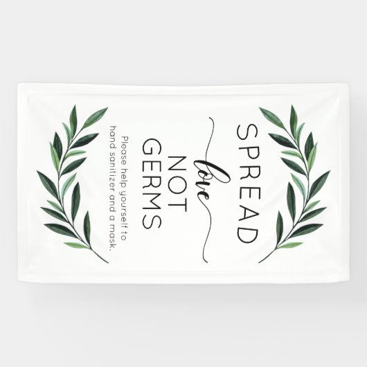 Spread Liebe Not Germs Watercolor Green Banner (Horizontal)
