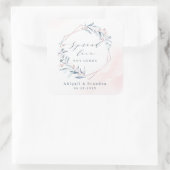 Spread Liebe Rose Gold Dusty Blauer Grüne Hochzeit Quadratischer Aufkleber (Tasche)