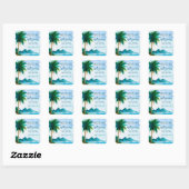 Spread Liebe Tropical Beach Hochzeit Gefallen Quadratischer Aufkleber (Blatt)