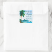Spread Liebe Tropical Beach Hochzeit Gefallen Quadratischer Aufkleber (Tasche)