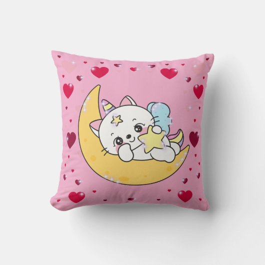 Spread Love and Magic with Our Adorable Unicorn Ca Kissen (Vorderseite)