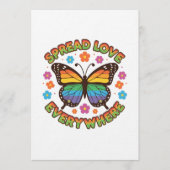 Spread Love Everywhere – Rainbow Butterfly Quote – Einladung (Vorderseite)