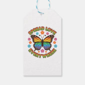 Spread Love Everywhere – Rainbow Butterfly Quote – Geschenkanhänger (Rückseite)