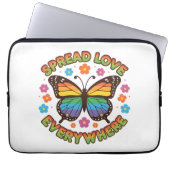 Spread Love Everywhere – Rainbow Butterfly Quote – Laptopschutzhülle (Vorderseite)
