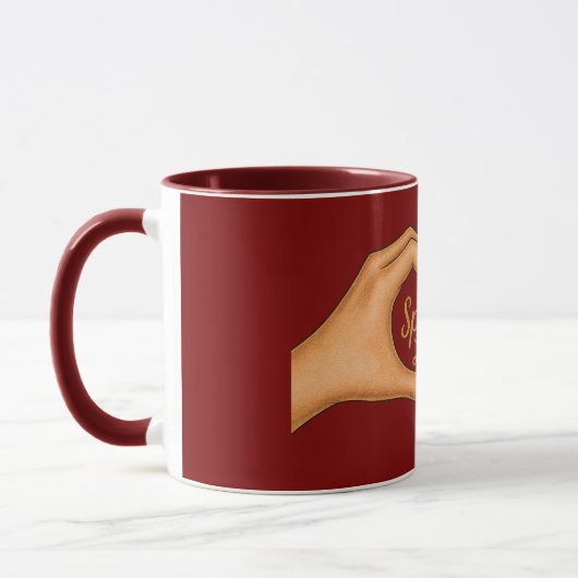 Spread Love Heart Hands Gold Combo Mug Tasse (Links)