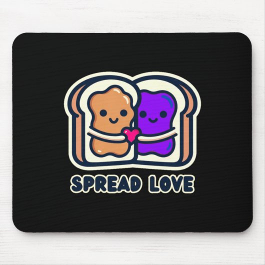 Spread Love Peanut Butter And Jelly Valentine Desi Mousepad (Vorne)