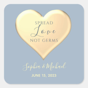 Spread Love Wedding Favor Quadratischer Aufkleber