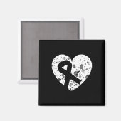 Spread Love With Graphic Heart And Ribbon Cancer Magnet (Vorderseite/Rückseite)