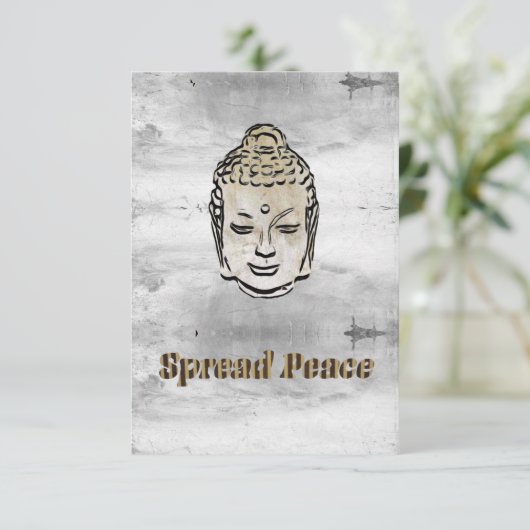Spread Peace Buddha Dankeskarte (Stehend Vorderseite)
