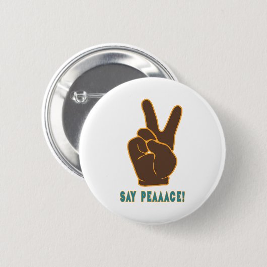 Spread Peace Not Fee Hand Sign Button (Vorne & Hinten)