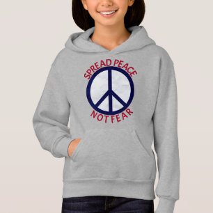 Spread Peace Not Fee Symbol Blue Red Hoodie