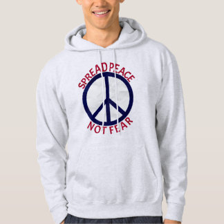 Spread Peace Not Fee Symbol Blue Red Men's Hoodie