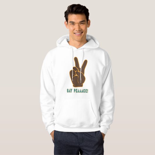 Spread Peace not Furcht Hand Herren Hoodies (Vorne ganz)
