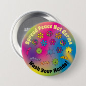 Spread Peace Not Germs Cute Cartoon Germs Button (Vorne & Hinten)