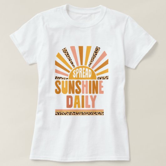 Spread Sunshine Daily Sunburst, Retro Summer T-Shirt (Design vorne)