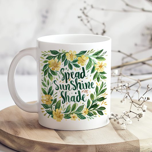 "Spread SunShine" Gelb und Grün Kaffeetasse