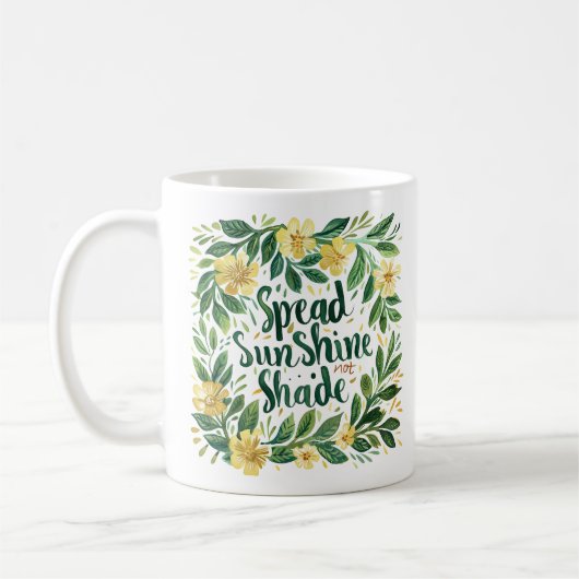 "Spread SunShine" Gelb und Grün Kaffeetasse (Links)