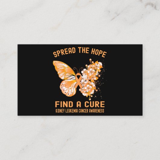 Spread The Hope Find A Cure Kidney Leukemia Cancer Visitenkarte (Vorderseite)