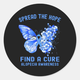 Spread the Hope Finden Sie eine Heilung Alopezie B Runder Aufkleber