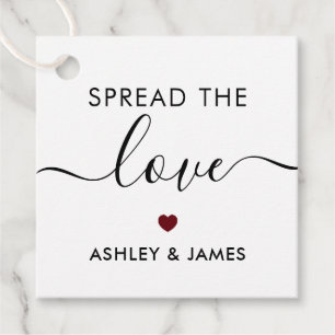 Spread the Liebe Tag, Wedding Gift Tag, Burgund Geschenkanhänger
