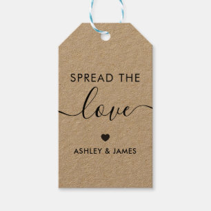 Spread the Liebe Tag, Wedding Gift Tag, Kraft Geschenkanhänger