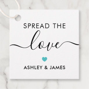 Spread the Liebe Tag, Wedding Gift Tag, Türkis Geschenkanhänger