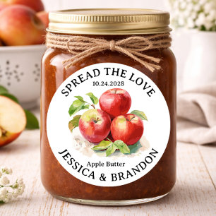 Spread the Love Apfelbutter-Gelee Etikett APP08rd Runder Aufkleber