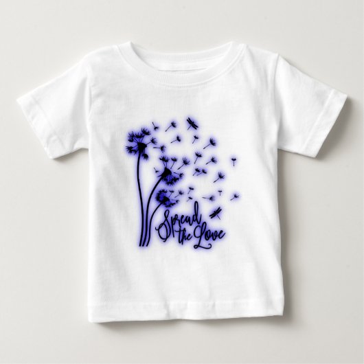 Spread The Love Dandelions and Dragonflies Baby T-shirt (Vorderseite)