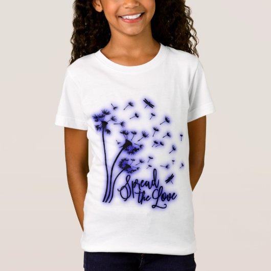 Spread The Love Dandelions and Dragonflies T-Shirt (Vorderseite)