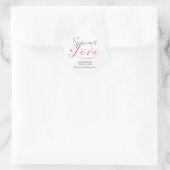 Spread the Love Minimal Script Hochzeit Runder Aufkleber (Tasche)