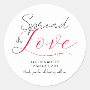 Spread the Love Minimal Script Hochzeit Runder Aufkleber