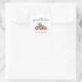 Spread The Love Strawberry Jam Wedding Favor Quadratischer Aufkleber (Tasche)
