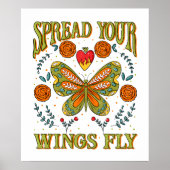 Spread your Flügel Fliegen Motivierend Poster (Vorne)