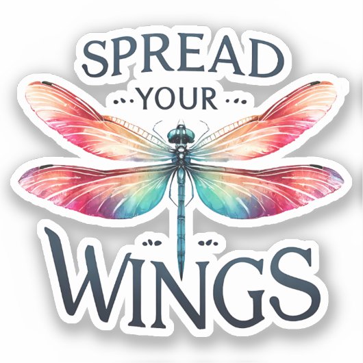 Spread Your Wings - Artistic Dragonfly Aufkleber (Vorderseite)