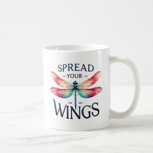Spread Your Wings - Artistic Dragonfly Kaffeetasse (Rechts)