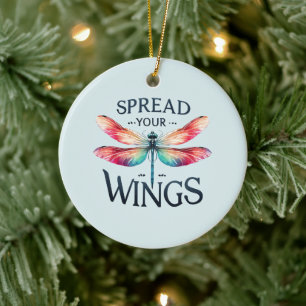 Spread Your Wings - Artistic Dragonfly Keramik Ornament