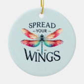 Spread Your Wings - Artistic Dragonfly Keramik Ornament (Vorne)