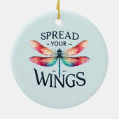 Spread Your Wings - Artistic Dragonfly Keramik Ornament (Hinten)
