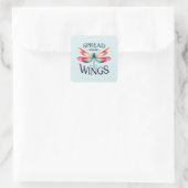 Spread Your Wings - Artistic Dragonfly Quadratischer Aufkleber (Tasche)