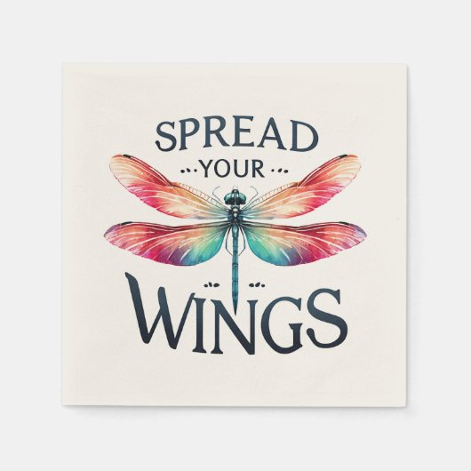 Spread Your Wings - Artistic Dragonfly Serviette (Vorderseite)