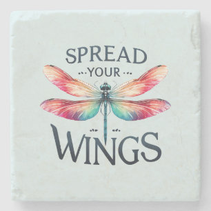 Spread Your Wings - Artistic Dragonfly Steinuntersetzer