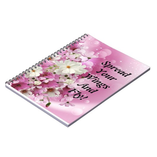 Spread your Wings Fly Spiral Foto Notebook Flora Notizblock (Linke Seite)