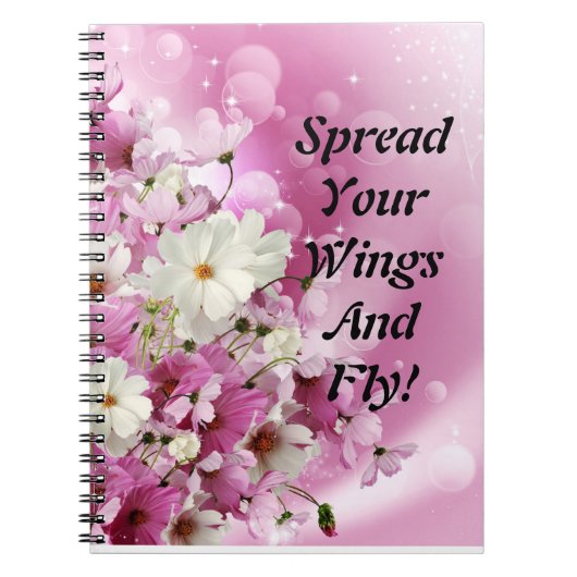 Spread your Wings Fly Spiral Foto Notebook Flora Notizblock (Vorderseite)