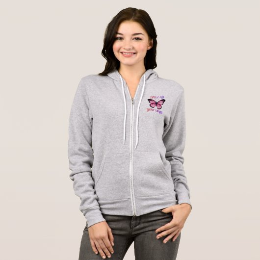 Spread Your Wings – Inspirational Butterfly  Hoodie (Vorne ganz)