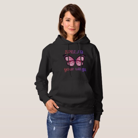 Spread Your Wings – Inspirational Butterfly  Hoodie (Vorne ganz)