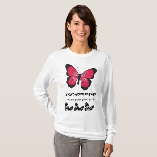 Spread your Wings - Schmetterling Inspiriert Desig T-Shirt (Vorne ganz)