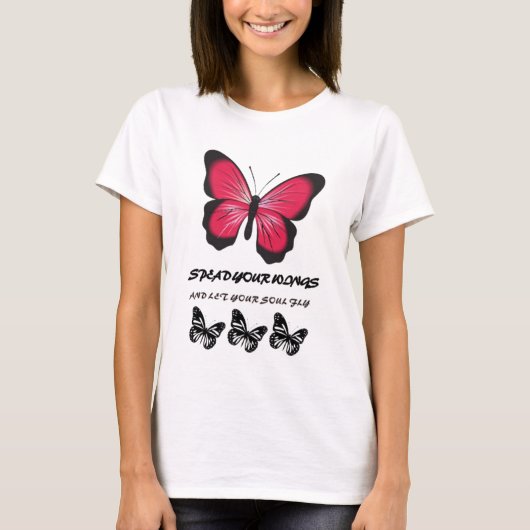 Spread your Wings - Schmetterling Inspiriert Desig T-Shirt (Vorderseite)