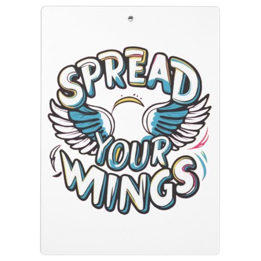 "Spread Your Wings - Spiral Notebook Design" Klemmbrett (Rückseite)