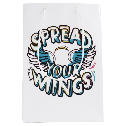 "Spread your Wings - Wrapping Paper Design" Mittlere Geschenktüte (Vorderseite)