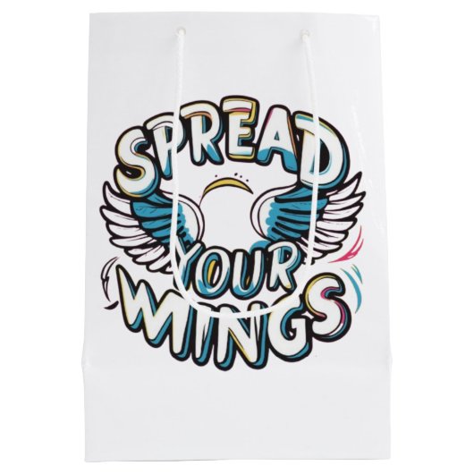 "Spread your Wings - Wrapping Paper Design" Mittlere Geschenktüte (Rückseite)